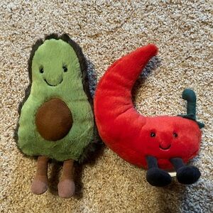 Jellycat Small Amuseable Avocado and Amuseable Chili Pepper Bundle
